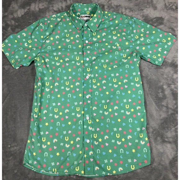 Tipsy Elves Other - Tipsy Elves Button Up Shirt Mens L Green Lucky Charms St Patrick's  Leprechaun